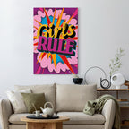 Colorful English Quote Multicolor Canvas Print