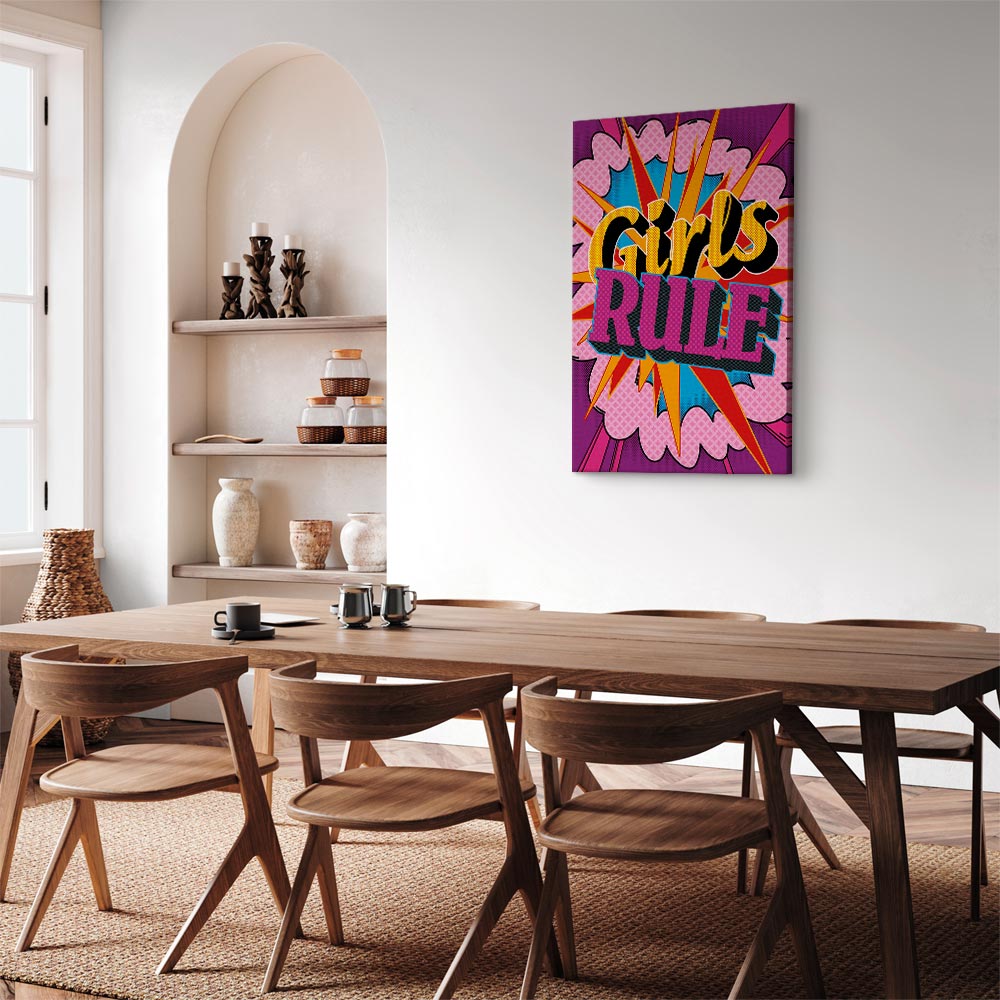 Colorful English Quote Multicolor Canvas Print