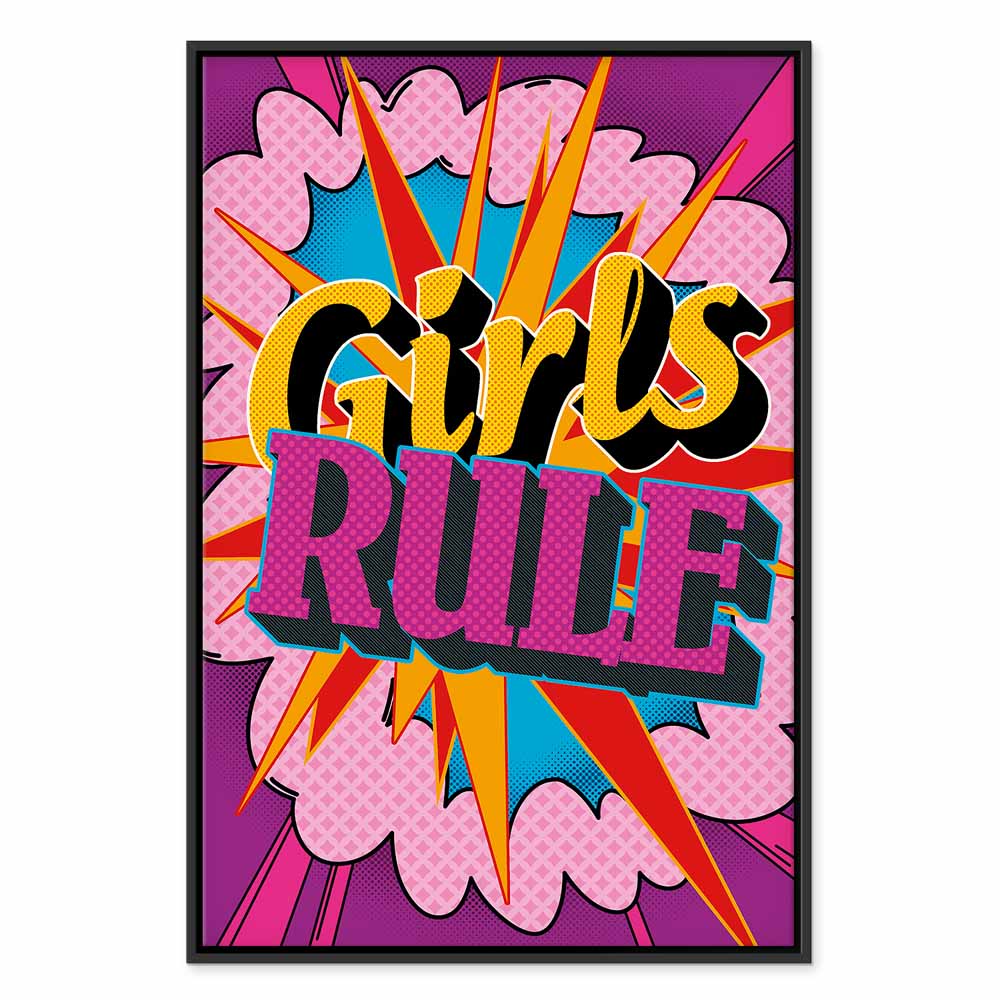 Colorful English Quote Multicolor Canvas Print