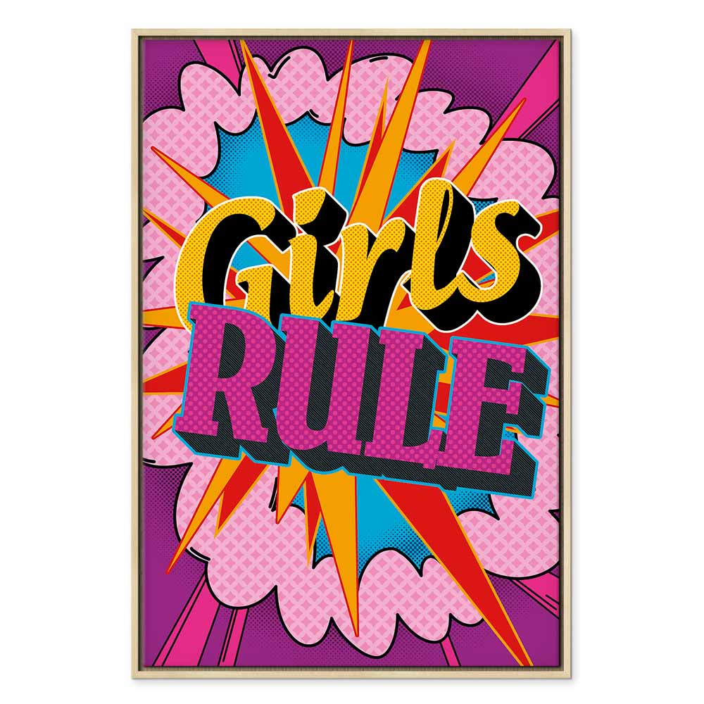 Colorful English Quote Multicolor Canvas Print