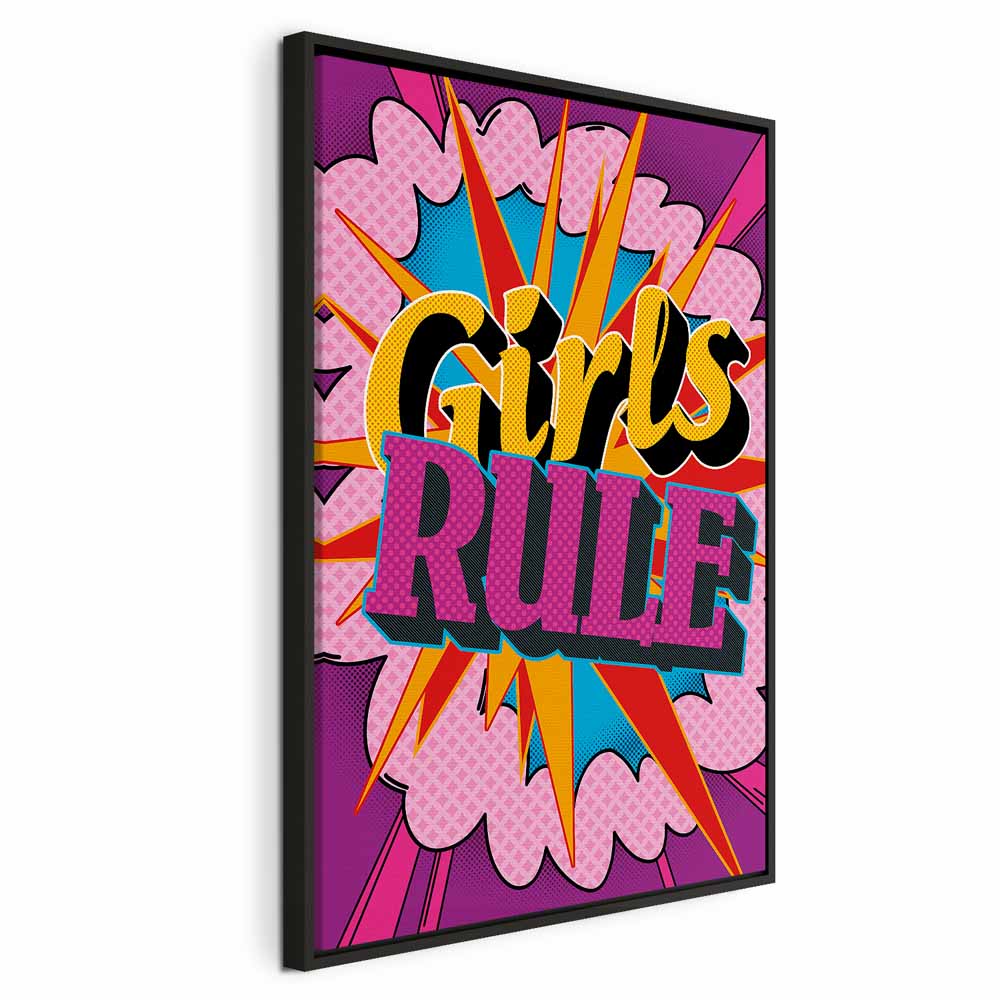 Colorful English Quote Multicolor Canvas Print