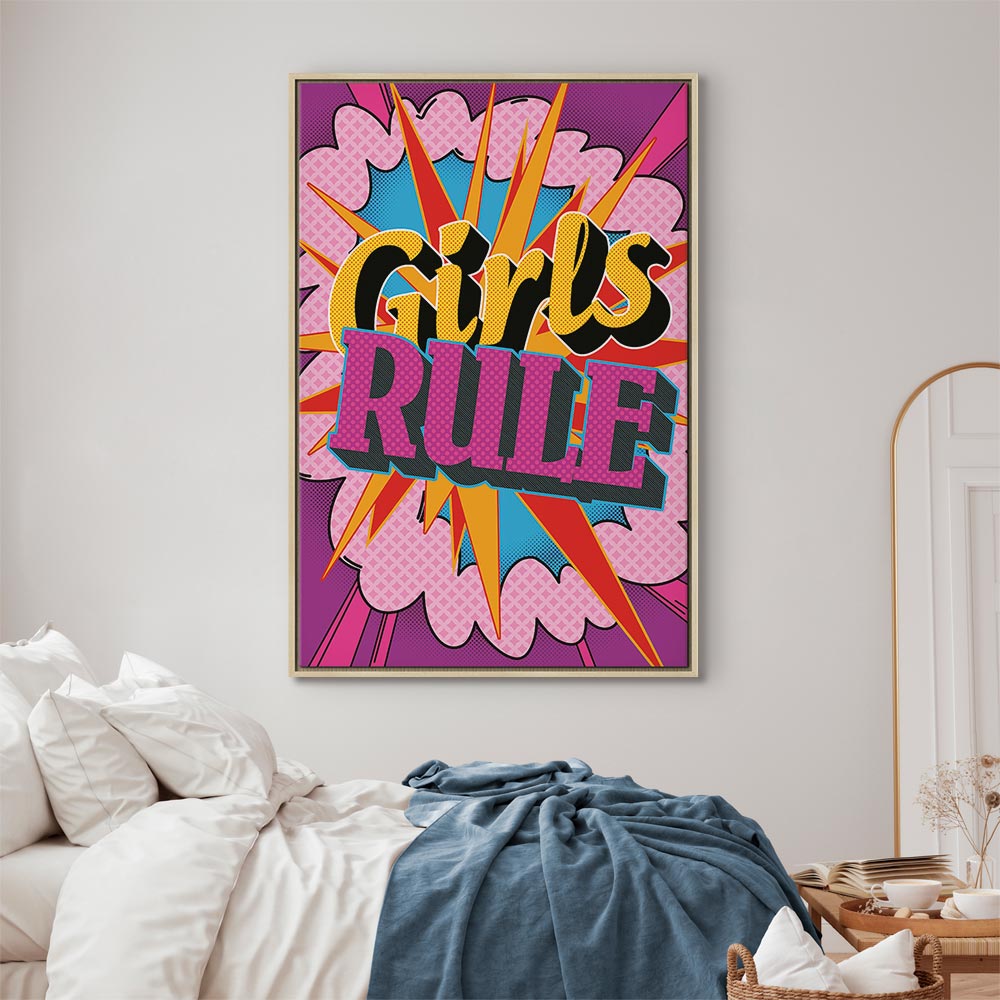 Colorful English Quote Multicolor Canvas Print