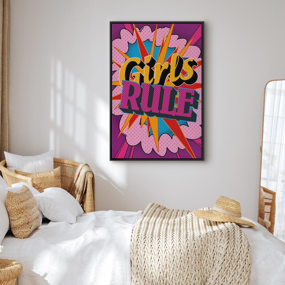 Colorful English Quote Multicolor Canvas Print