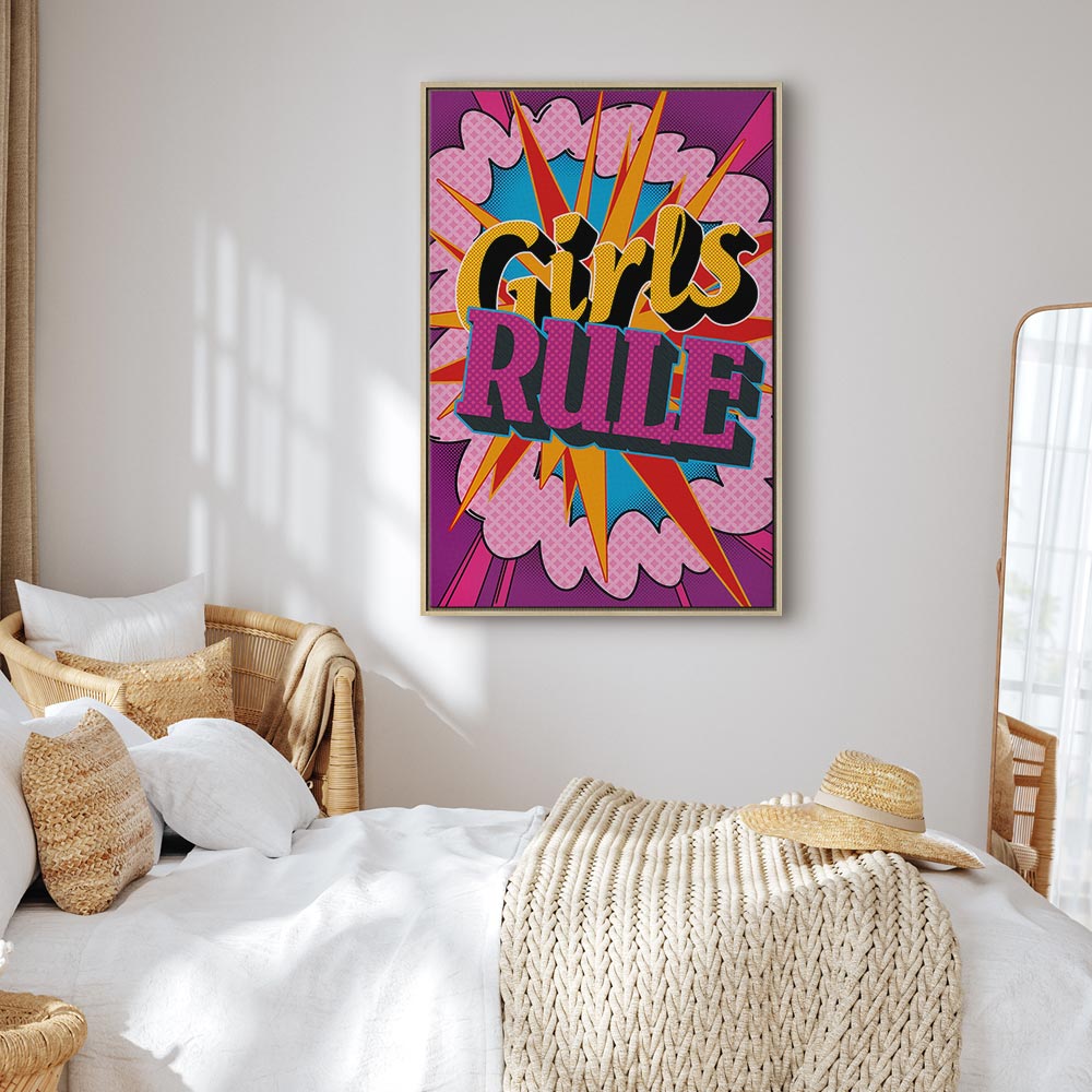 Colorful English Quote Multicolor Canvas Print