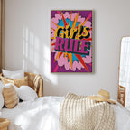 Colorful English Quote Multicolor Canvas Print