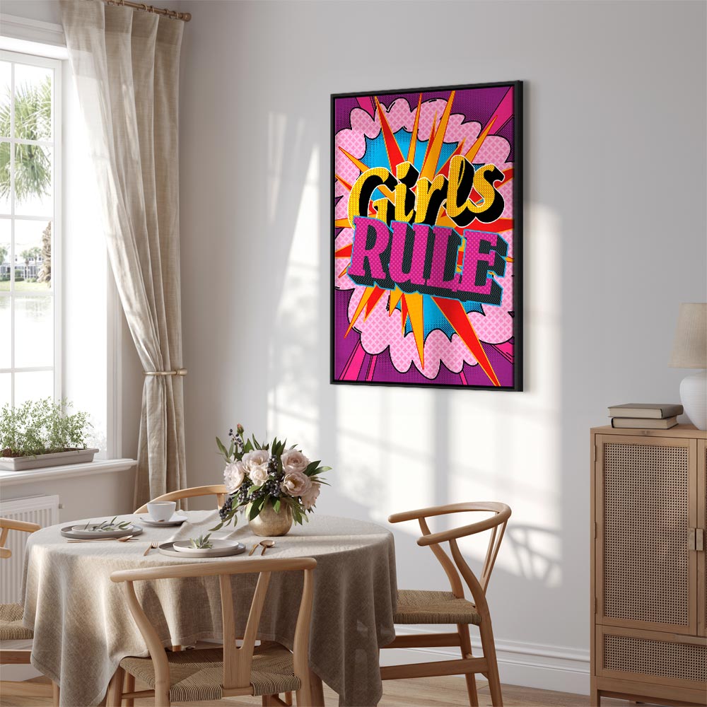 Colorful English Quote Multicolor Canvas Print