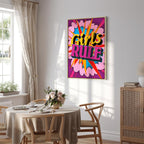 Colorful English Quote Multicolor Canvas Print