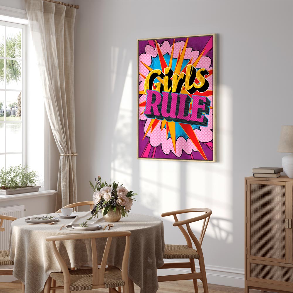 Colorful English Quote Multicolor Canvas Print
