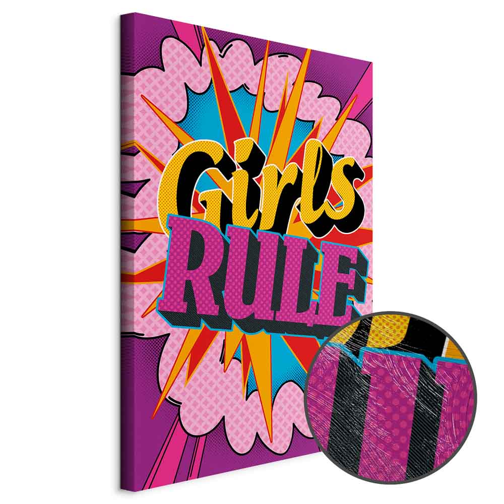 Colorful English Quote Multicolor Canvas Print