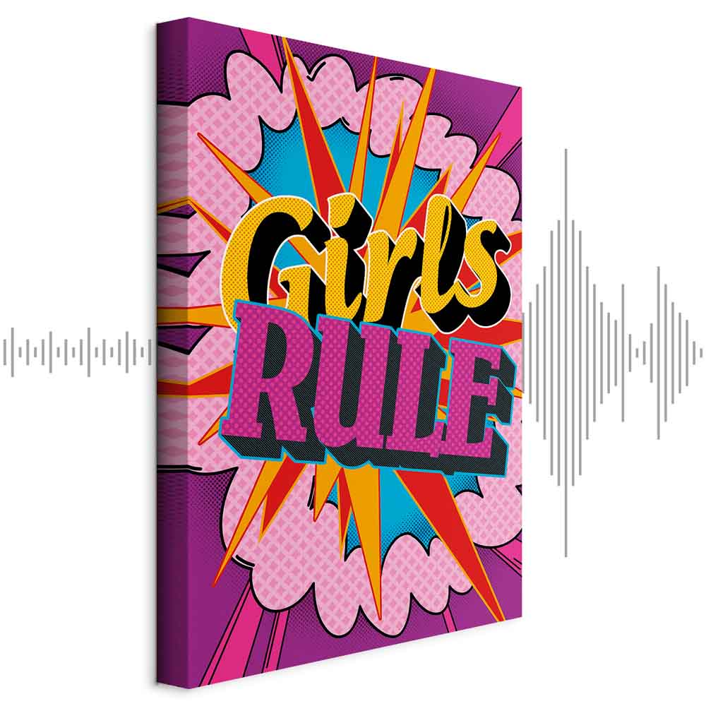 Colorful English Quote Multicolor Canvas Print