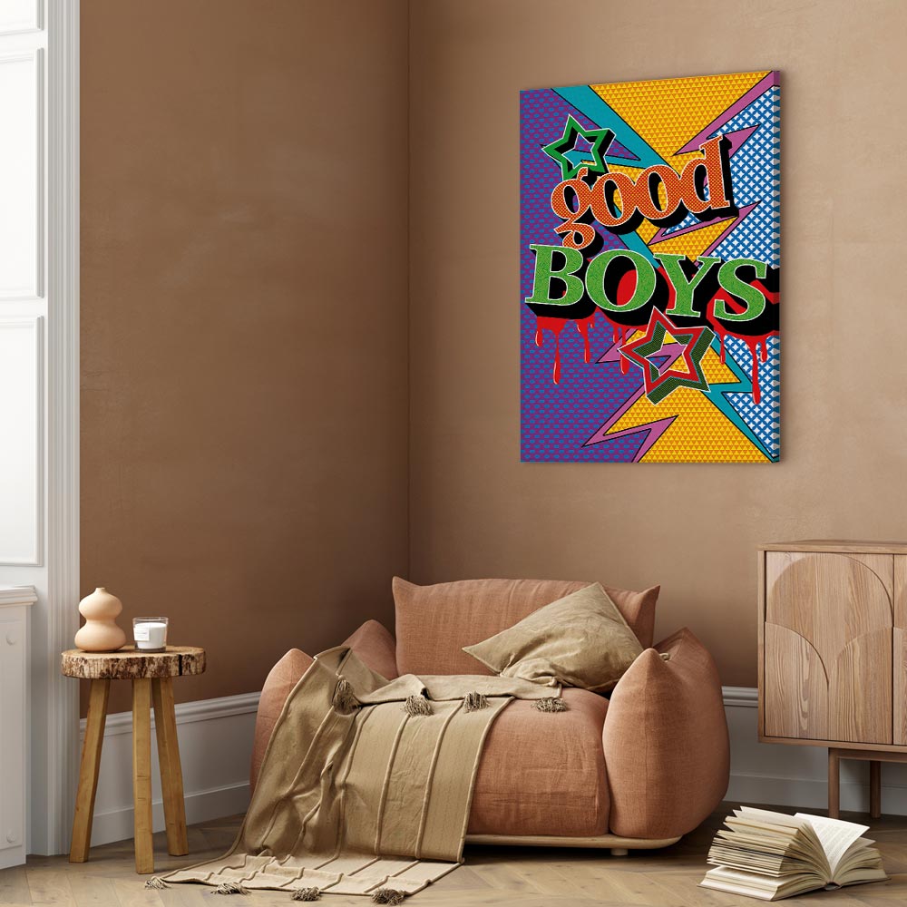 Colorful Good Boys Quote Canvas Print