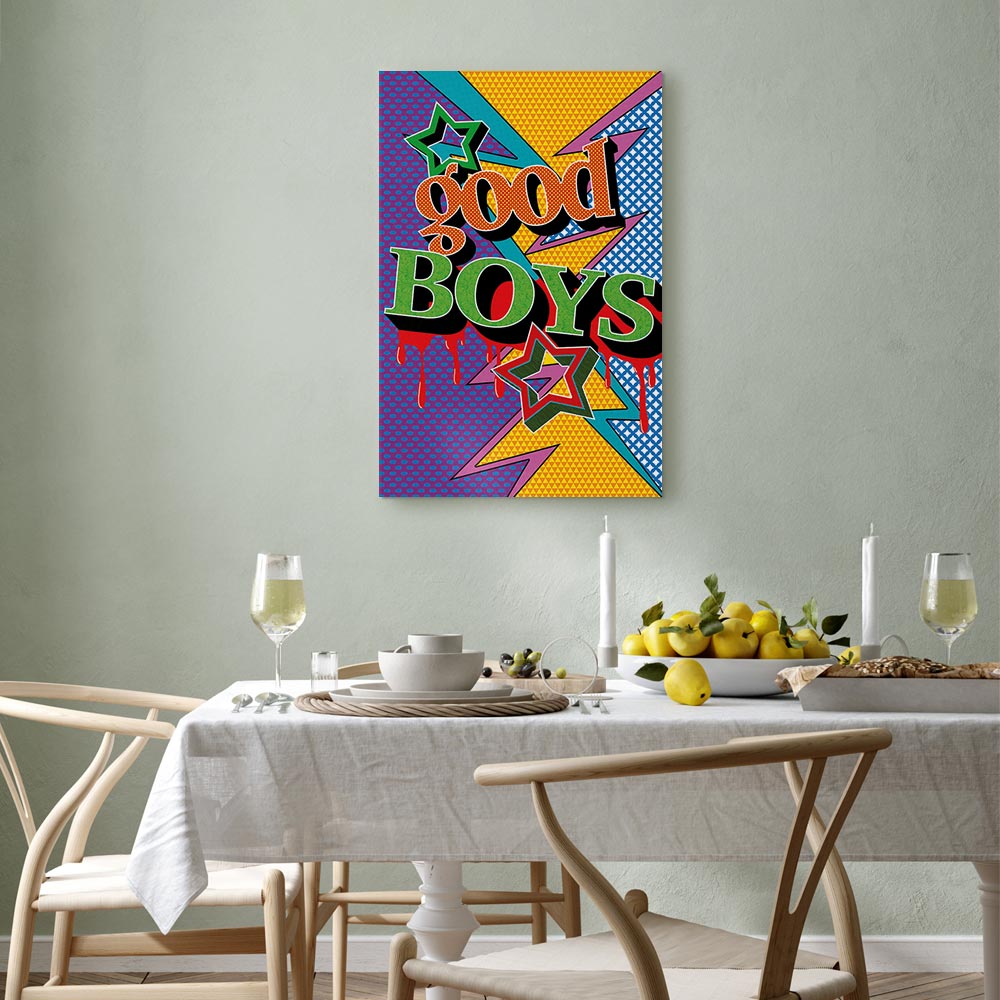 Colorful Good Boys Quote Canvas Print