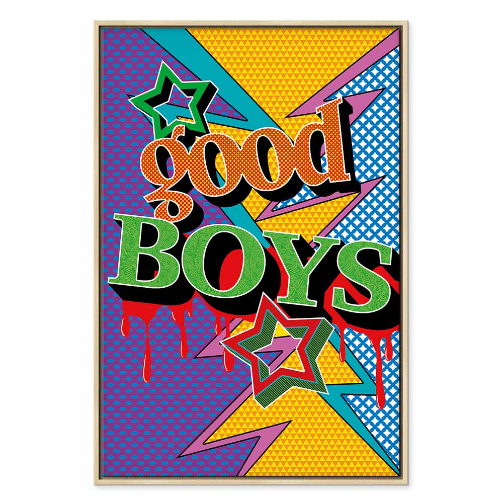 Colorful Good Boys Quote Canvas Print