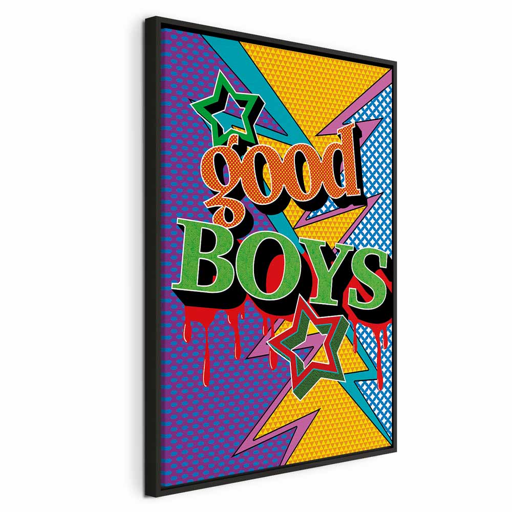 Colorful Good Boys Quote Canvas Print