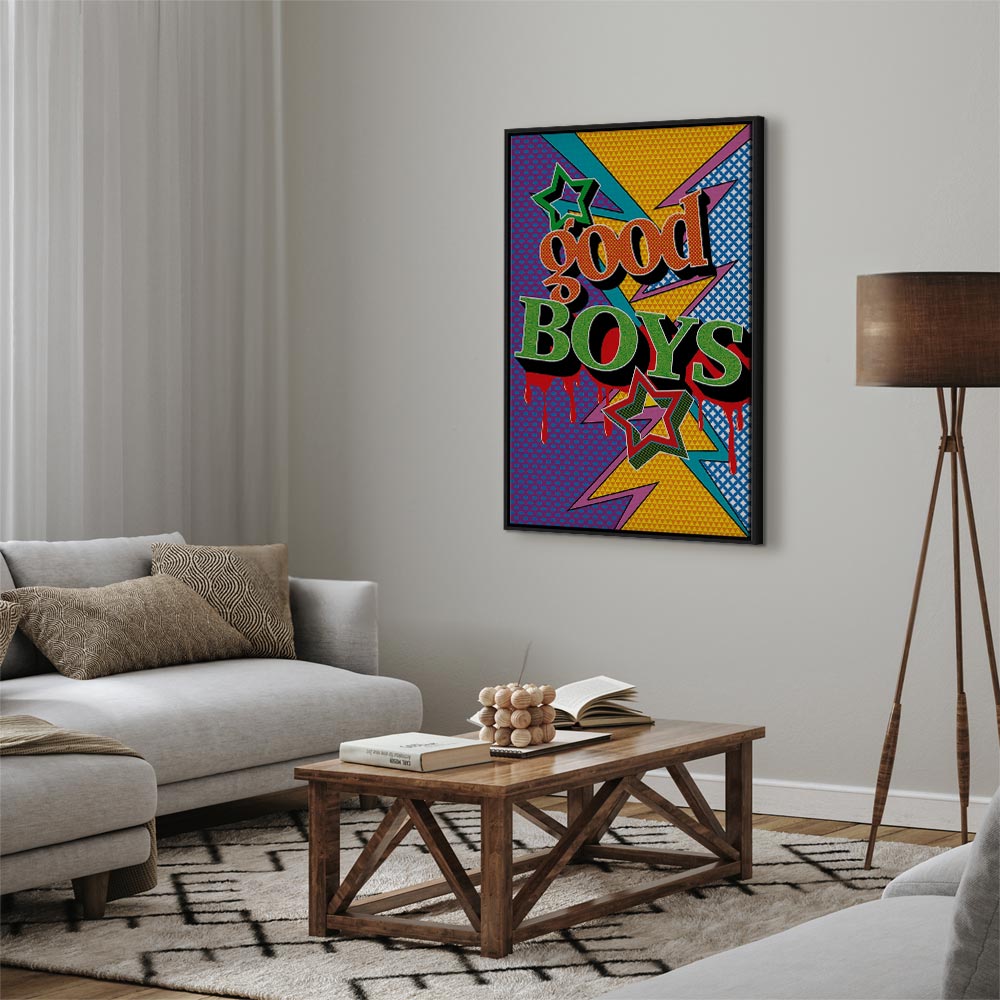Colorful Good Boys Quote Canvas Print