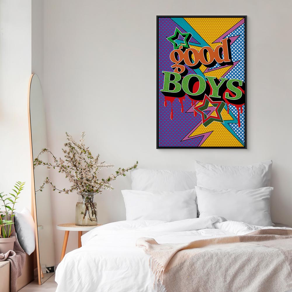 Colorful Good Boys Quote Canvas Print