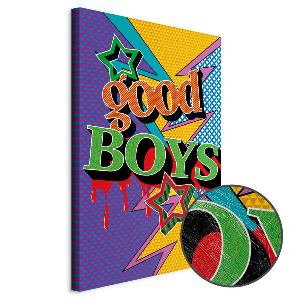 Colorful Good Boys Quote Canvas Print