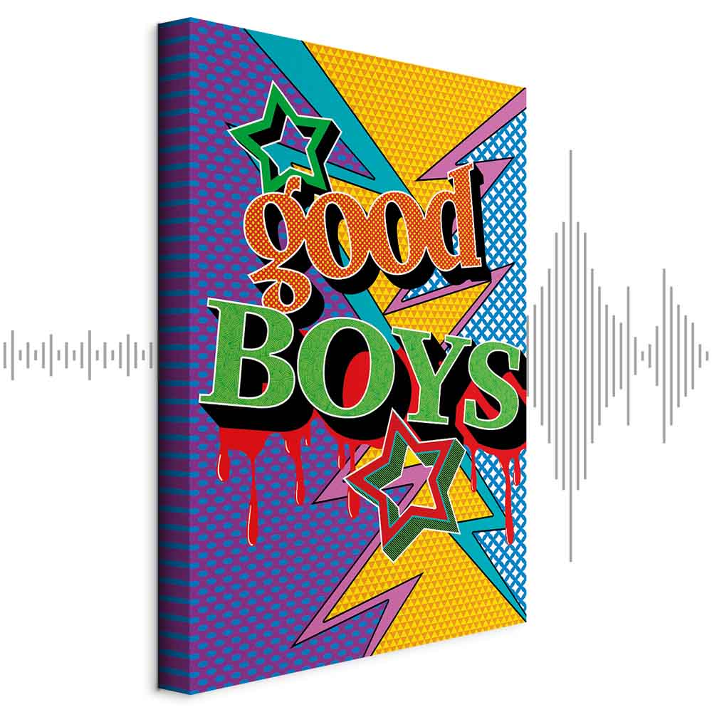 Colorful Good Boys Quote Canvas Print