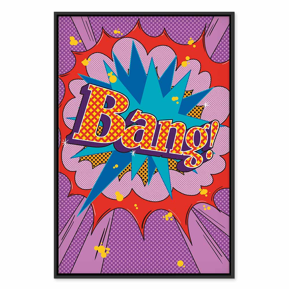 Comic Street Art Text Multicolor Canvas Print