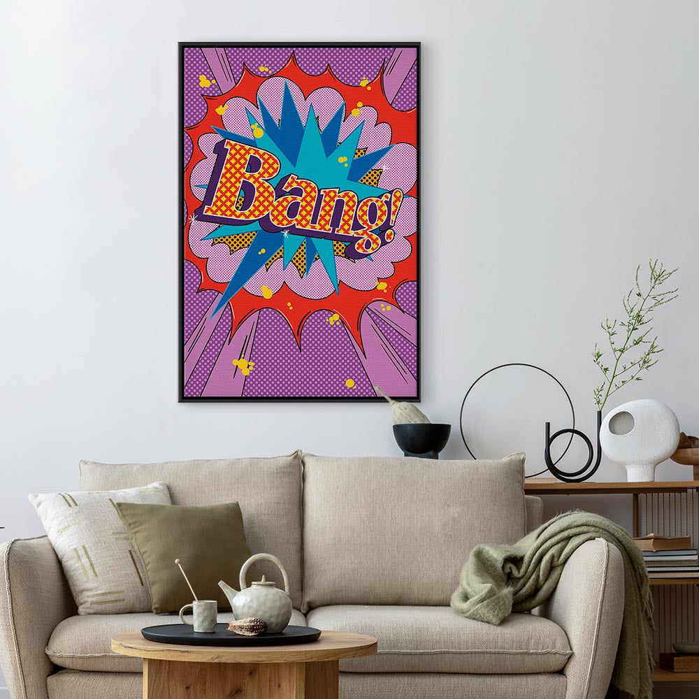 Comic Street Art Text Multicolor Canvas Print
