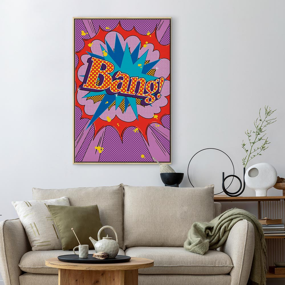 Comic Street Art Text Multicolor Canvas Print