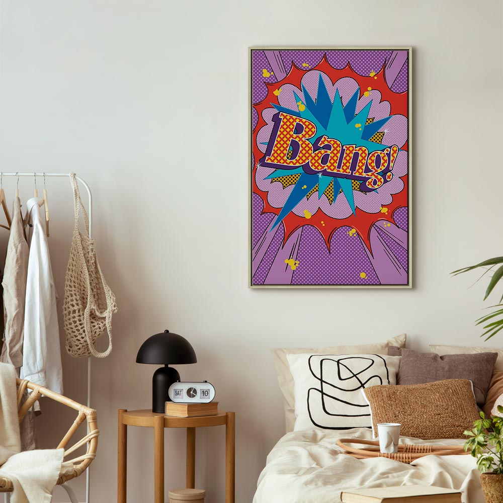 Comic Street Art Text Multicolor Canvas Print