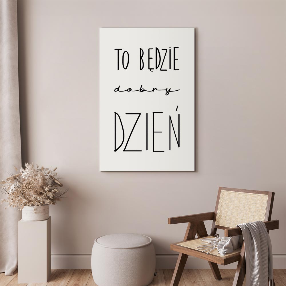 Inspirational Black Text on White Canvas Print