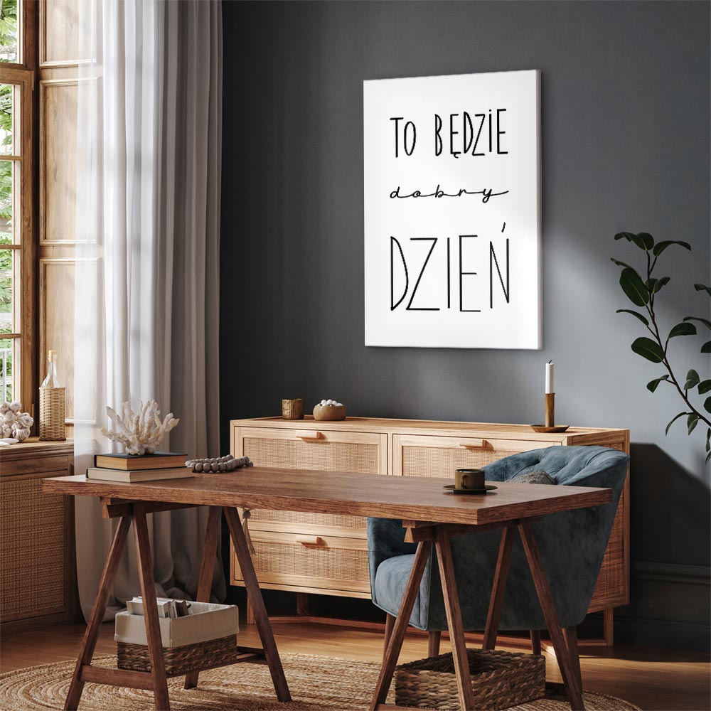 Inspirational Black Text on White Canvas Print