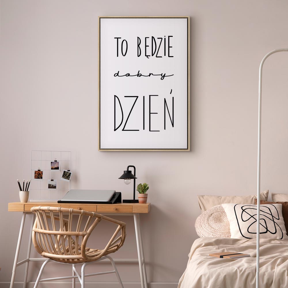 Inspirational Black Text on White Canvas Print
