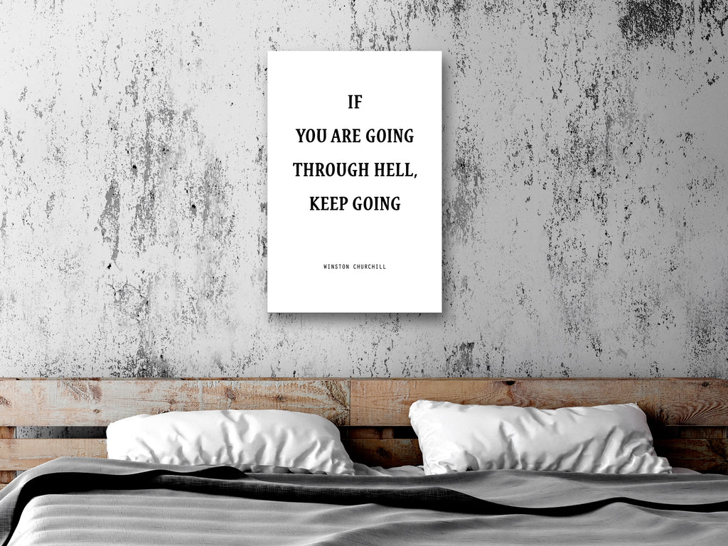 Canvas Print - Power of Words (1-part) Winston Churchill's Motivational Quote