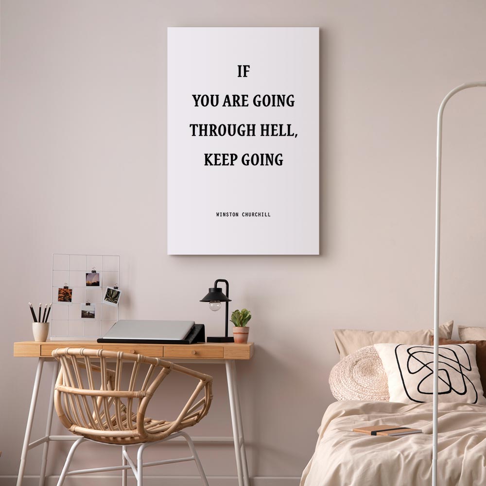 Winston Churchill Quote Typography Canvas Print