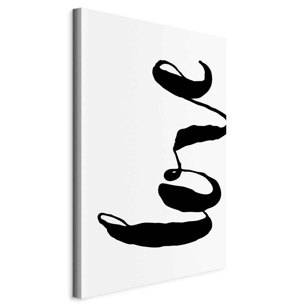 Black Love Typography Vertical Canvas Print