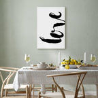 Black Love Typography Vertical Canvas Print