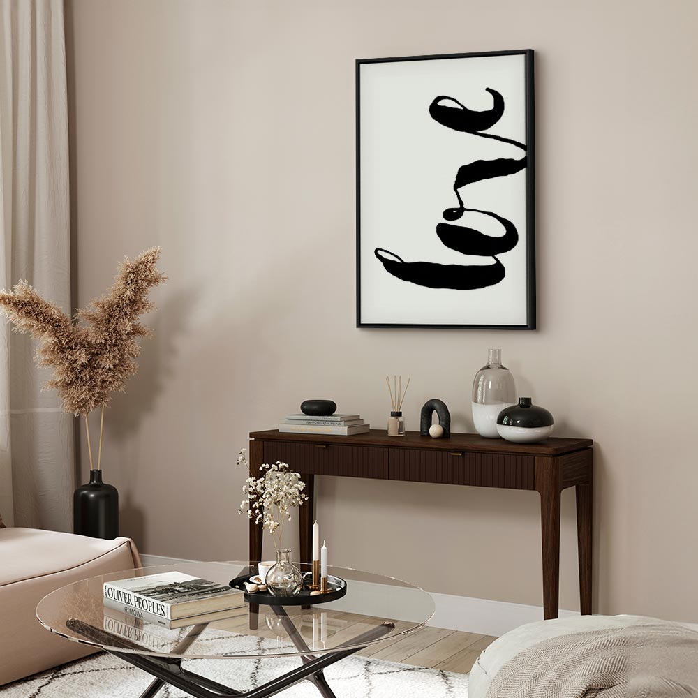 Black Love Typography Vertical Canvas Print