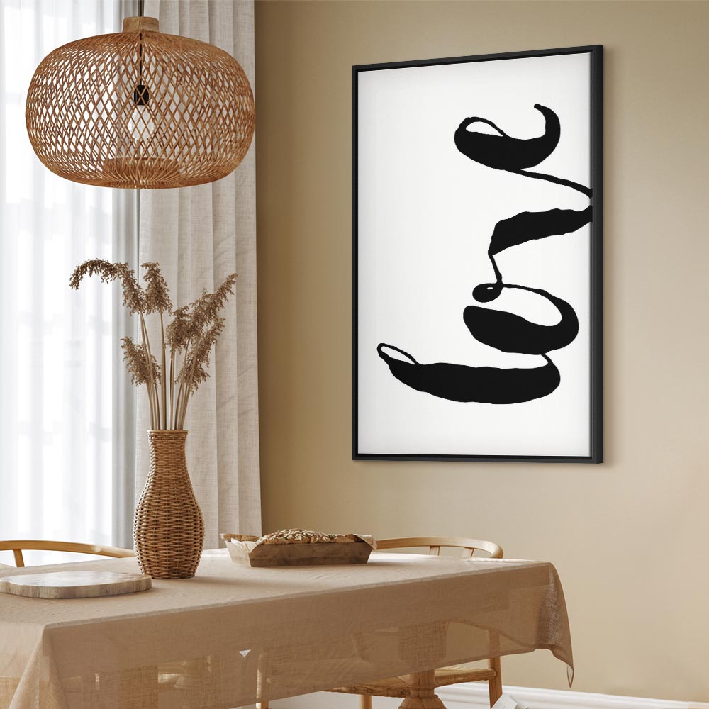 Black Love Typography Vertical Canvas Print