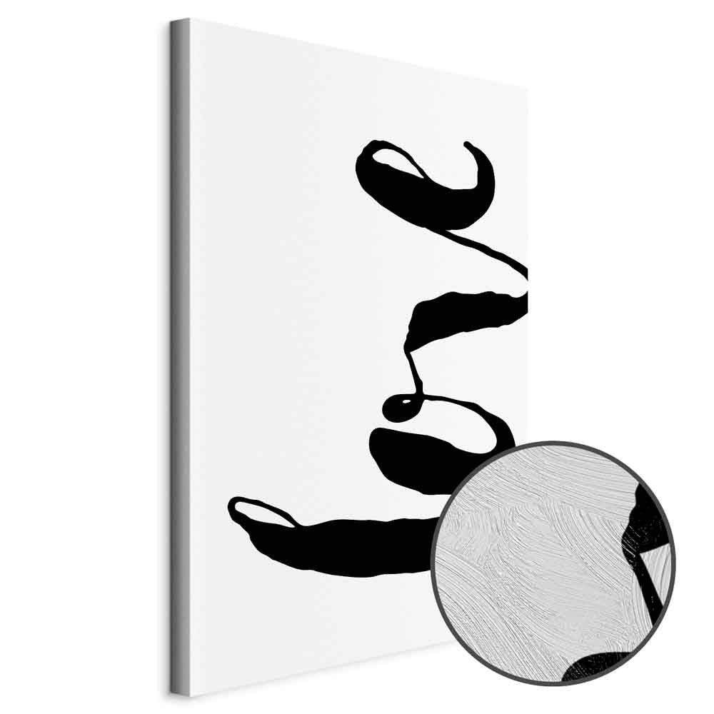 Black Love Typography Vertical Canvas Print