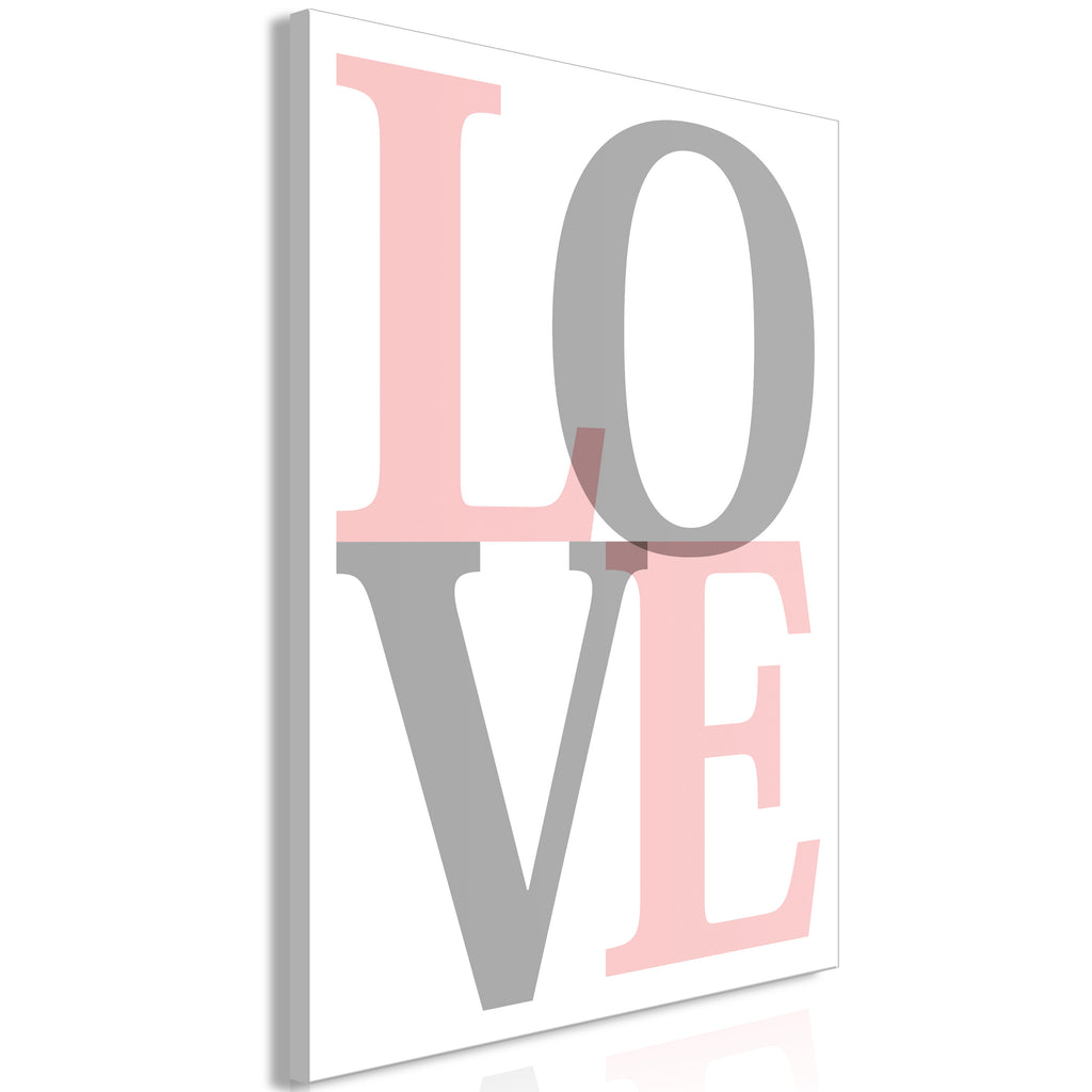Canvas Print Grey Love Vertical