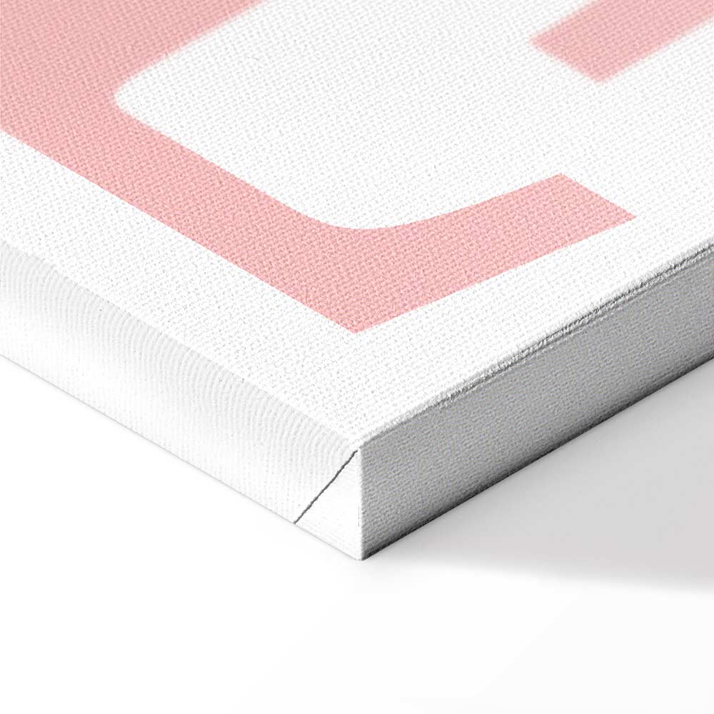 Grey Love Text Vertical Canvas Print