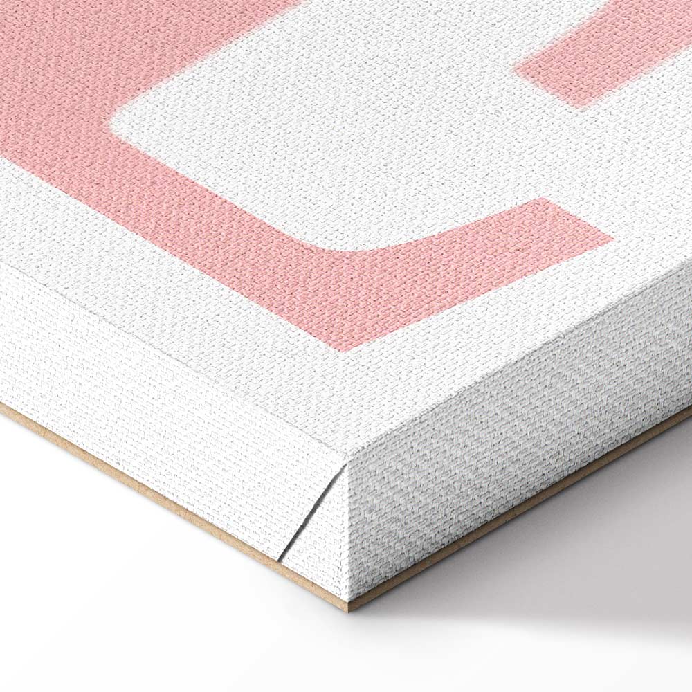 Grey Love Text Vertical Canvas Print