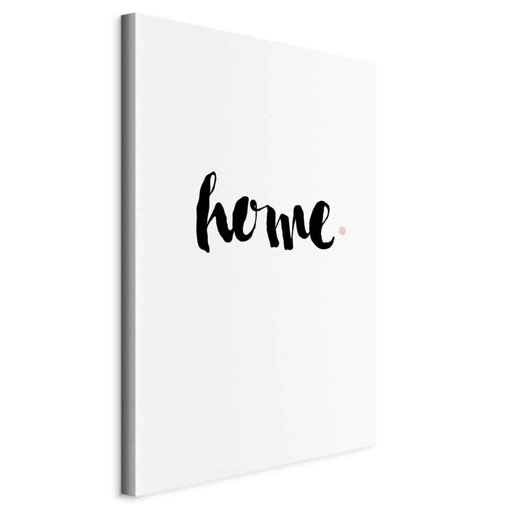 Home and Dot Typography Vertical Canvas Print
