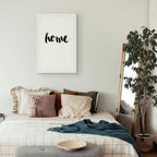 Home and Dot Typography Vertical Canvas Print