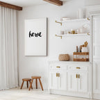 Home and Dot Typography Vertical Canvas Print