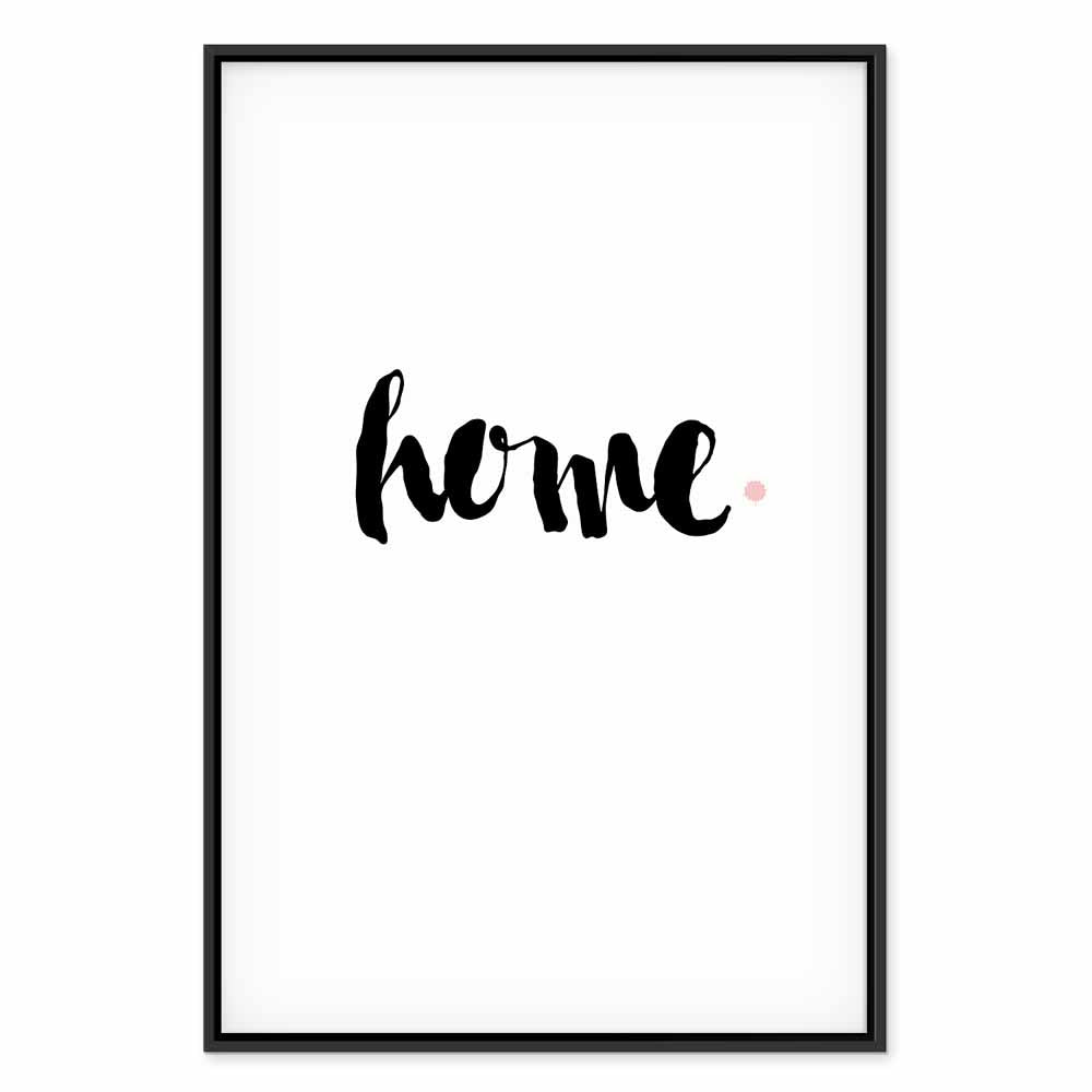 Home and Dot Typography Vertical Canvas Print