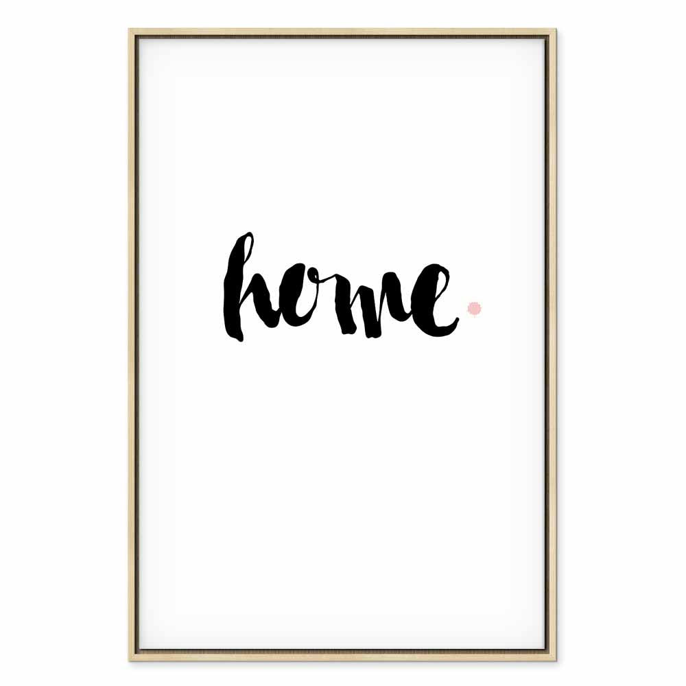 Home and Dot Typography Vertical Canvas Print