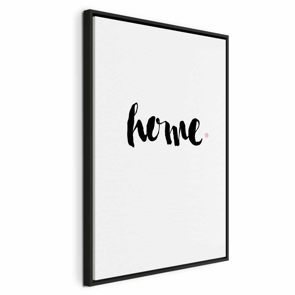 Home and Dot Typography Vertical Canvas Print