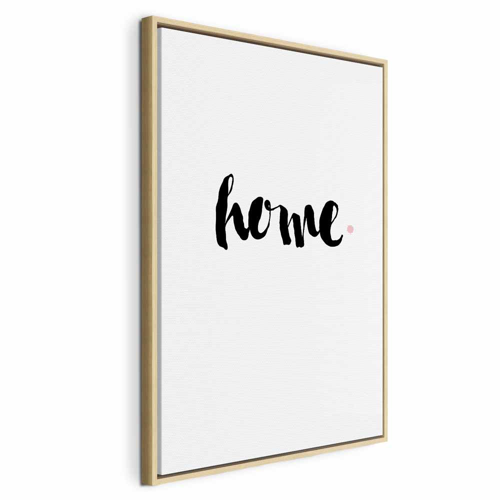 Home and Dot Typography Vertical Canvas Print