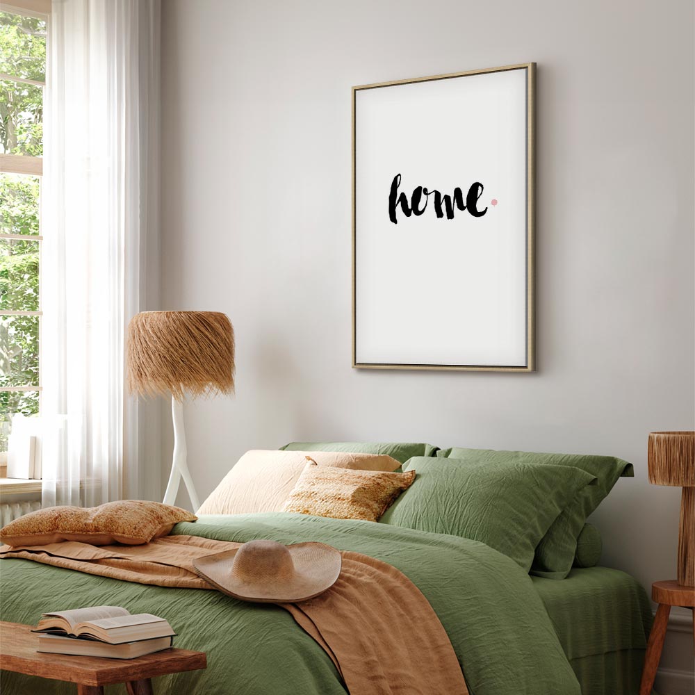 Home and Dot Typography Vertical Canvas Print