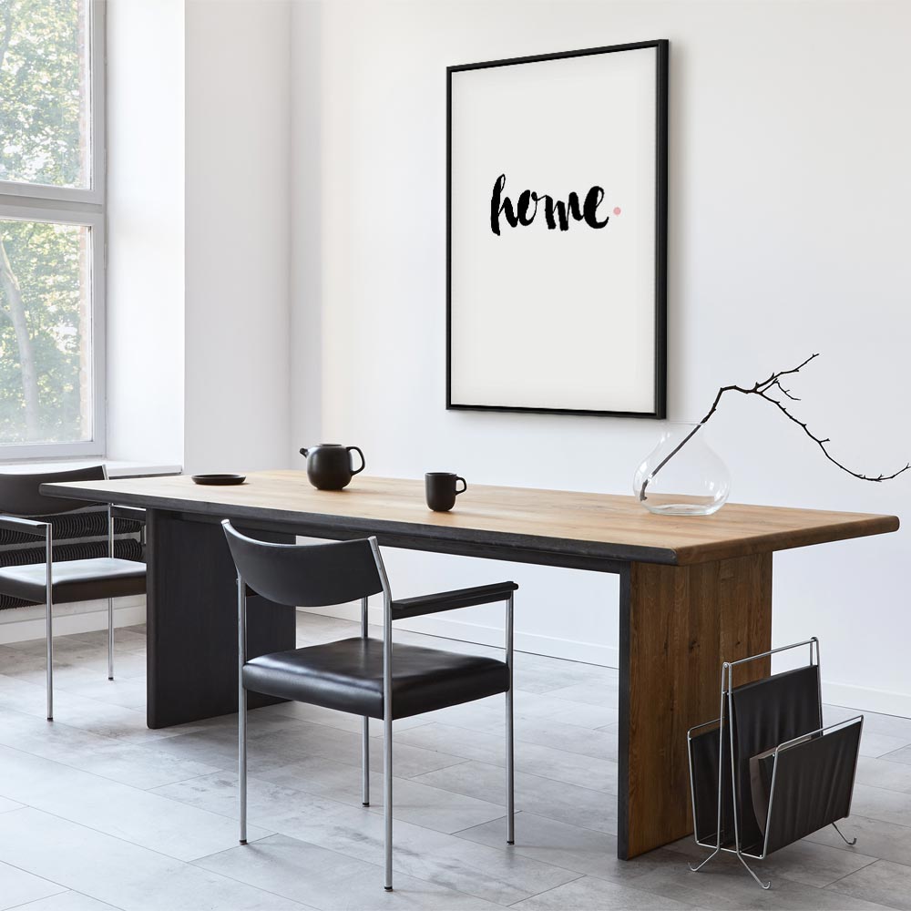 Home and Dot Typography Vertical Canvas Print