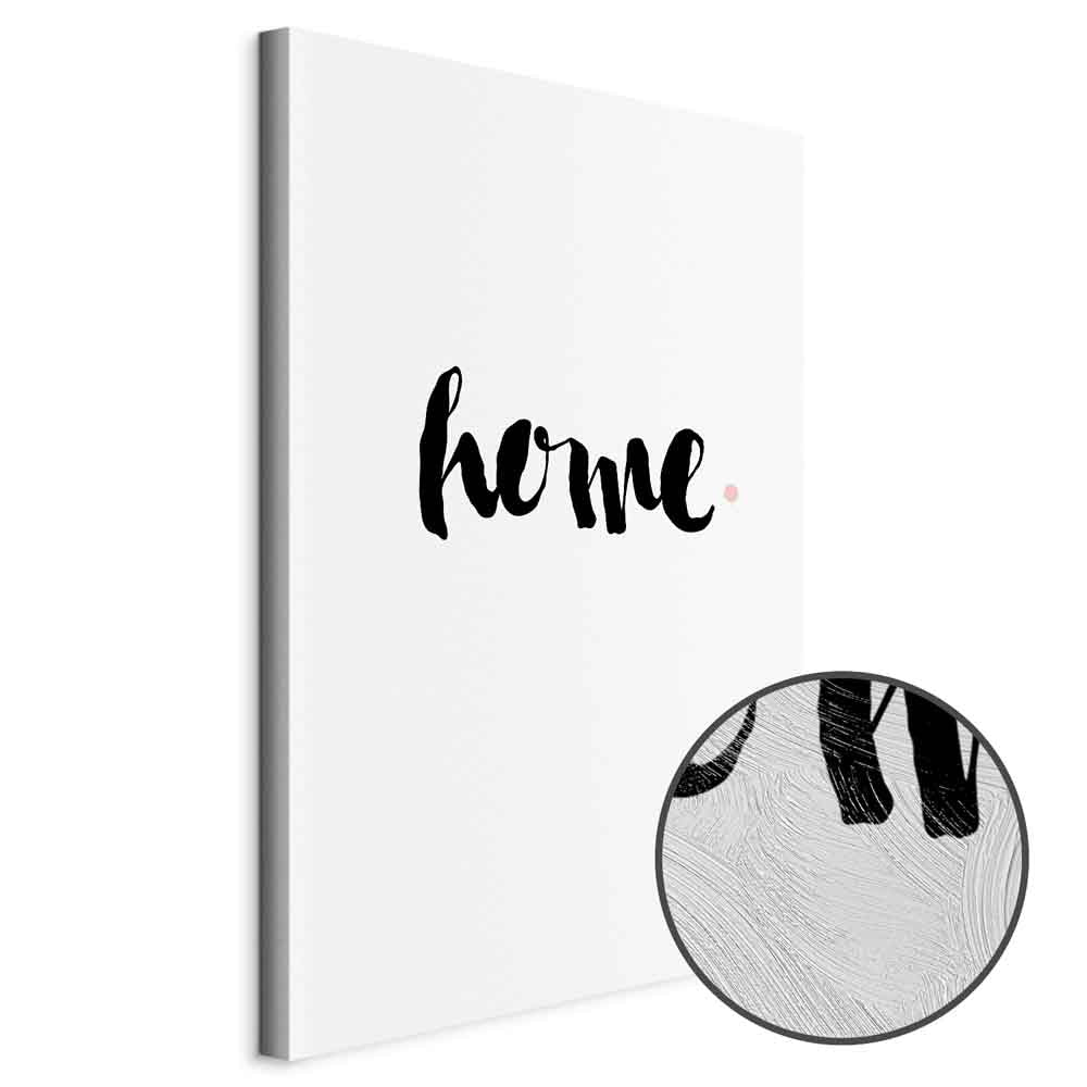 Home and Dot Typography Vertical Canvas Print