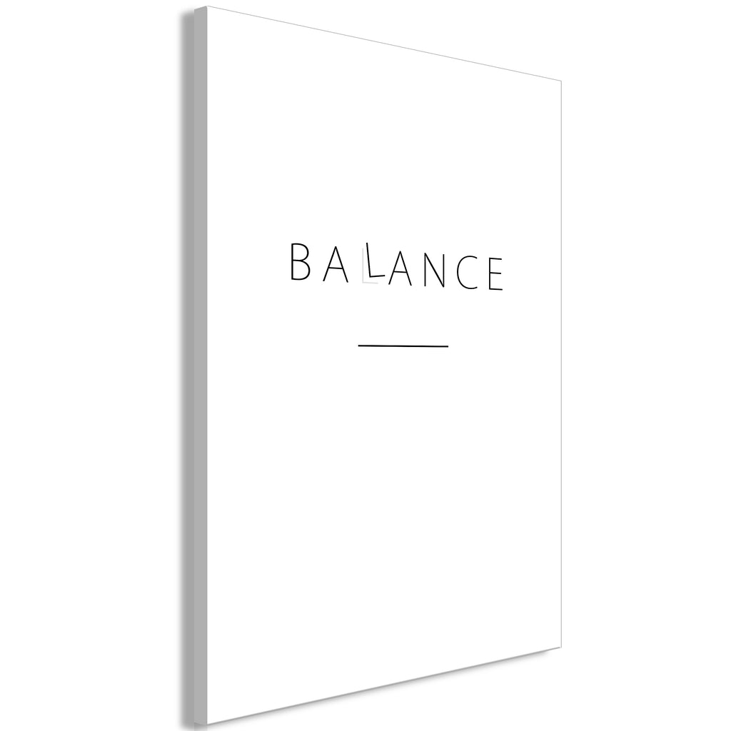 Canvas Print Balance of Words (1-part) - Black English Text on White